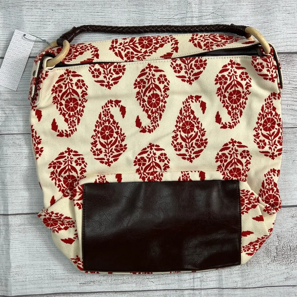 NWT STEPHANIE JOHNSON Loop Paisley Canvas And Vegan Hobo Bag 💗